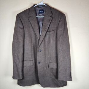 Nautica Houndstooth Lambswool Blend Blazer Size 42L Sport Coat Jacket Office